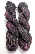 Load image into Gallery viewer, Black Raspberry on superwash merino with neon neps - DK.
