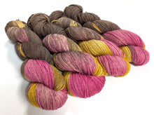 Load image into Gallery viewer, Curative Colours on cormo/silk 4ply/fingering weight.
