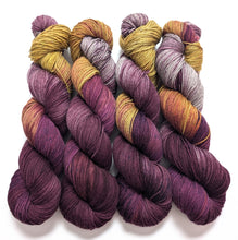 Load image into Gallery viewer, Winter Sky on superwash merino/yak/nylon sock yarn.
