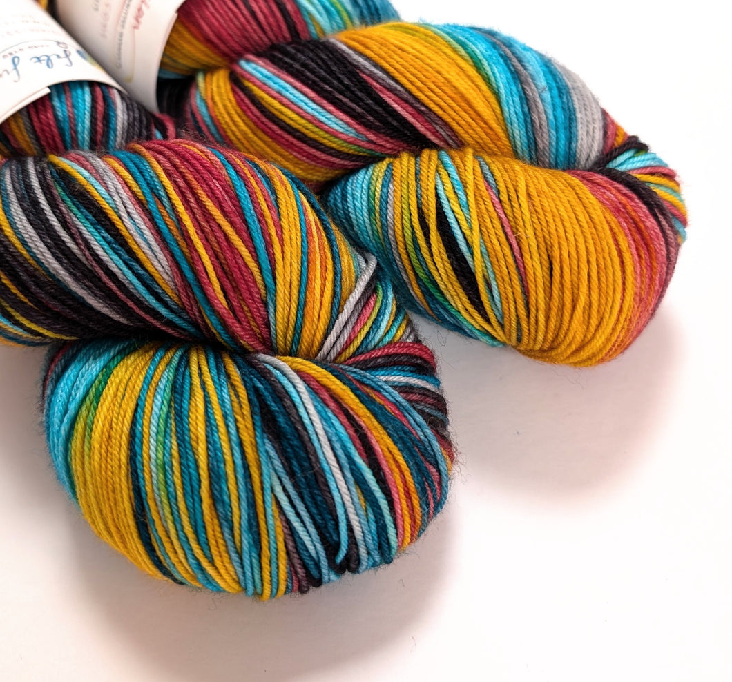 Mistral, on superwash merino/nylon sock yarn.