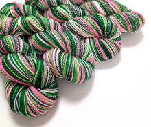 Load image into Gallery viewer, Whoville on high twist superwash merino/nylon &quot;Zebra&quot; sock yarn.
