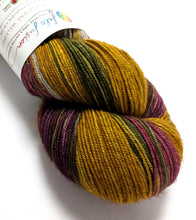 Load image into Gallery viewer, Vintage Christmas on superwash merino/yak/nylon sock yarn.
