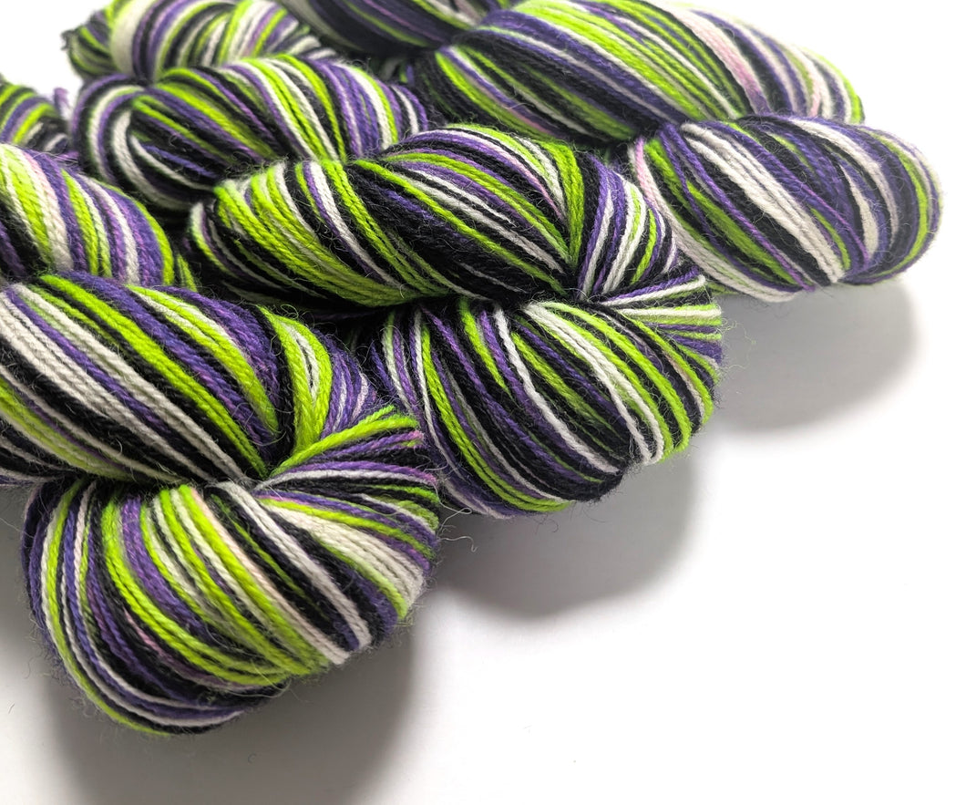 Beetlejuice on Talamh sock yarn.