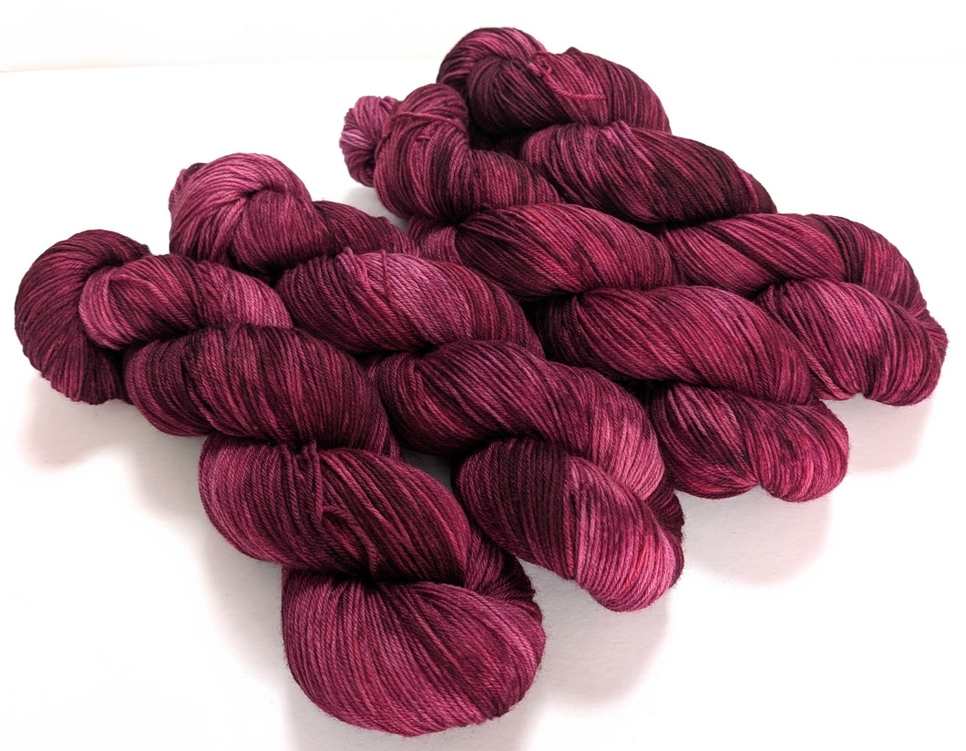 Redplant on superwash merino/cashmere/nylon sock yarn.