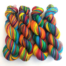 Load image into Gallery viewer, Rainbow on superwash BFL/Nylon sock yarn.
